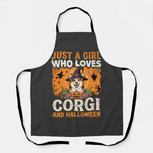 Tablier Corgi Halloween Sorcière Fille Horreur Vintage