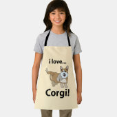 Tablier Corgi J'adore Corgi Enfants (Insitu)