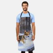 Tablier Corgi laisse neiger Noël (Porté)