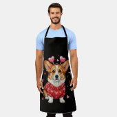 Tablier Corgi Mignon Cœur Saint Valentin (Porté)