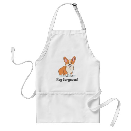 Tablier Corgi Puppy mignonne - Hey Corgeous (Devant)