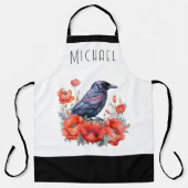 Tablier Corneilles Corneille Apron à fleurs d'Oiseau (Recto)