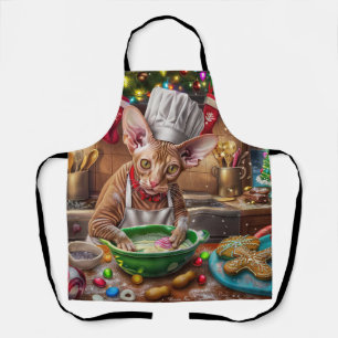 Tablier Cornish Rex Fêtes de fin d'année en cuisine : Noël
