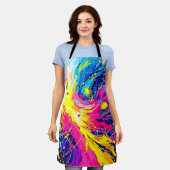 Tablier Cosmic Burst: Vibrant Splatter Art (Porté)