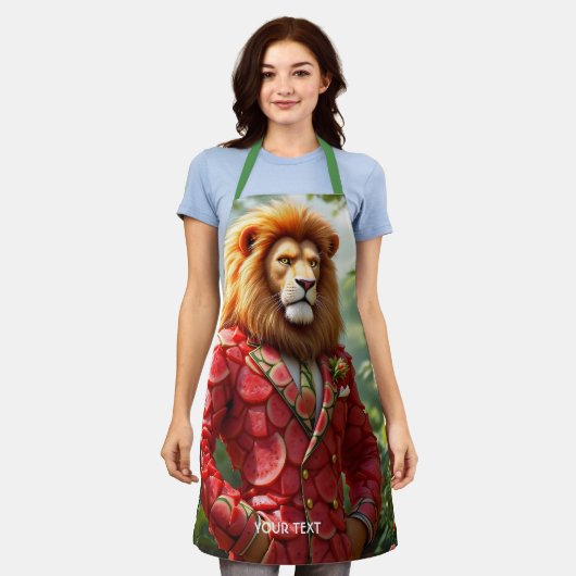 Tablier Costume de pastèque de lion mignon de fantaisie (Porté)