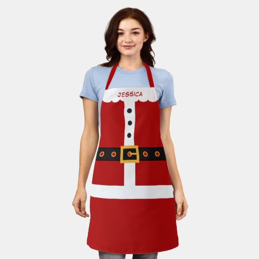 Tablier Costume du Père Noël Joyeux Noël Tout-En-Un Imprim (Porté)