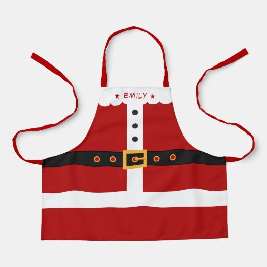 Tablier Costume du Père Noël pour les enfants Noël (Recto)