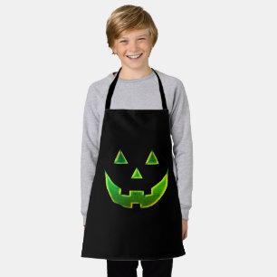 Tablier Costume Jack-o'-lantern vert néon Halloween noir