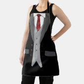 Tablier Costume noir Cravate rouge et gilet (Insitu)