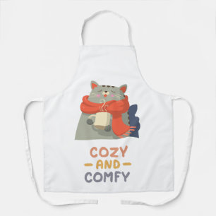 Tablier Cosy et confortable Chat Orange Écarf hiver chaud
