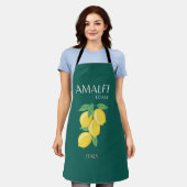 Tablier Côte d'Amalfi, Italie, Art Voyage, Rétro, Vert (Porté)