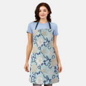 Tablier Cote de Noël Coastal Tropical Coques de mer -Bleu (Porté)