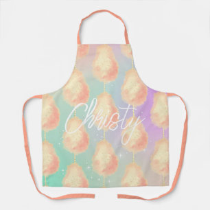 Tablier Coton bonbon étoile poussière pêche turquoise viol