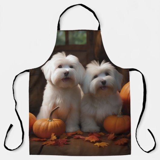 Tablier Coton De Tulear Chiot Automne Citrouille délice (Recto)
