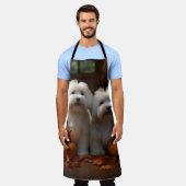 Tablier Coton De Tulear Chiot Automne Citrouille délice (Porté)