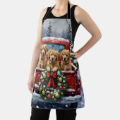 Tablier Coton de Tulear Christmas Red Truck Holiday (Insitu)