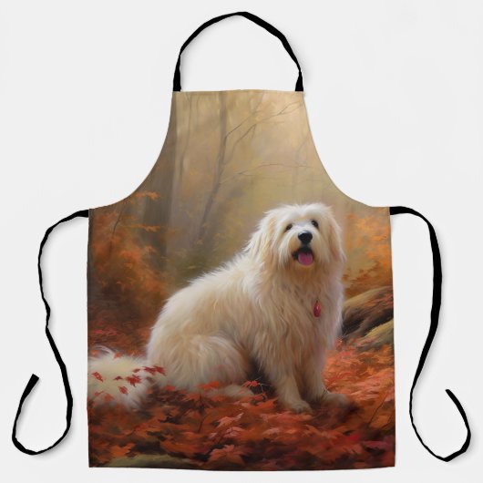 Tablier Coton De Tulear en automne Leaves automne Inspire (Recto)