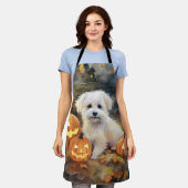 Tablier Coton De Tulear Halloween Avec Peur Citrouille (Porté)