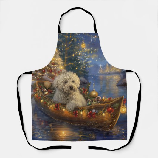 Tablier Coton De Tulear Noël Festive Voyage (Recto)