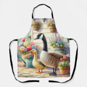 Tablier Cottage Garden Geese Spring Illustration (Recto)