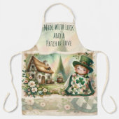 Tablier Cottage Leprechaun Patchwork Quilt Scene (Recto)