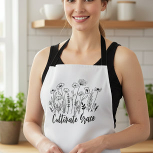 Tablier Cottagecore Cultivez la grâce Fleur sauvage Cadeau