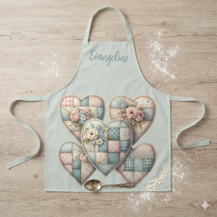 Tablier Cottagecore Pastel Cœurs Patchwork