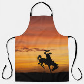 Tablier Coucher de soleil de Cheval de Cowboy Ouest (Recto)