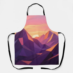 Tablier Coucher de soleil géométrique sur une montagne en