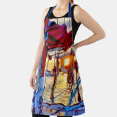 Tablier Coucher de soleil nautique à travers la voilier Li (Insitu)