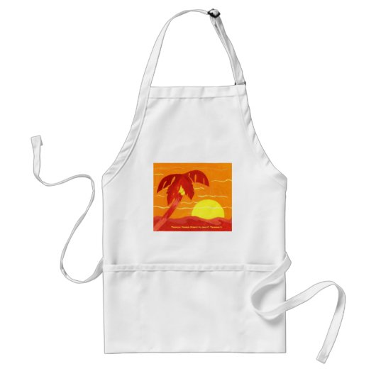 Tablier Coucher de Soleil Orange Tropical (Devant)