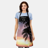 Tablier Coucher de soleil romantique de palmier personnali (Porté)
