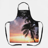Tablier Coucher de soleil romantique de palmier personnali (Recto)