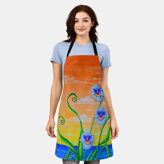 Tablier Coucher de soleil sur l'orchidée (Porté)