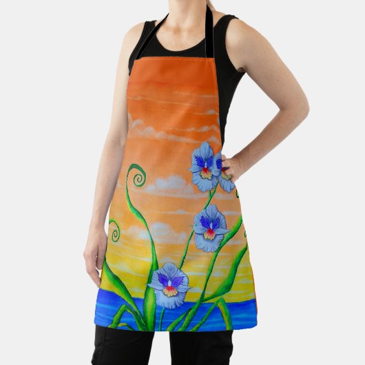 Tablier Coucher de soleil sur l'orchidée (Insitu)