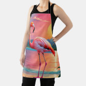 Tablier Coucher de soleil tropical aux flamants roses (Insitu)