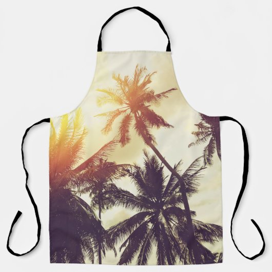 Tablier Coucher de soleil tropical : Palm Silhouette Vinta (Recto)