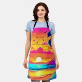 Tablier Coucher de soleil tropical vif (Porté)