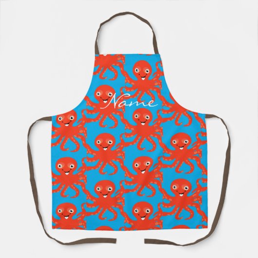 Tablier Coucou rouge souriant Octopus Thunder_Cove (Recto)