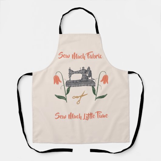 Tablier Coudre Enthousiaste-Coudre Beaucoup De Tissu, Peu  (Recto)