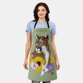 Tablier Cougar Mountain Lion Puma Fleurs (Porté)