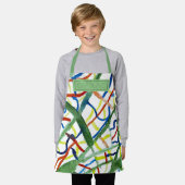 Tablier Couleur Aquarelle Abstraite Couleur De Motif Vert (Porté)