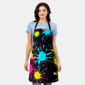 Tablier Couleur artistique éclatée avec peinture à goutte (Porté)