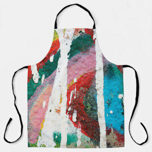 Tablier Couleur blanche gouttant sur le brushstro coloré e