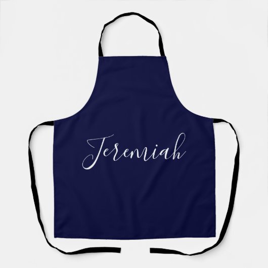 Tablier Couleur bleu marine Calligraphie moderne simple de (Recto)