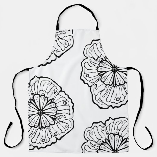 Tablier Couleur de votre conception de fleurs d'apron (Recto)