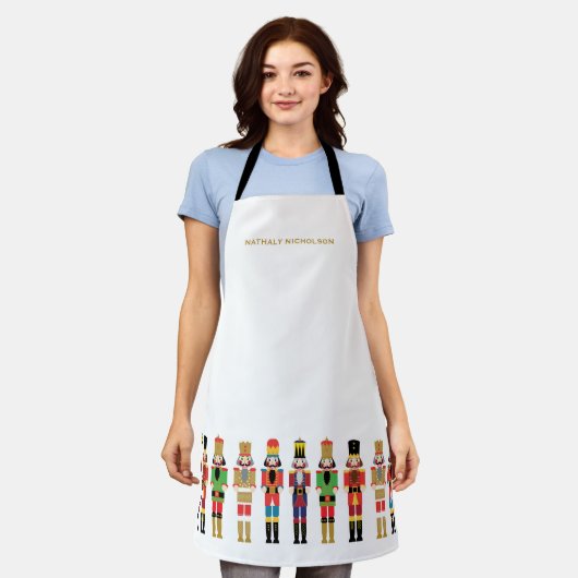 TABLIER COULEUR D'EAU NOËL NUTCRACKERS (Porté)