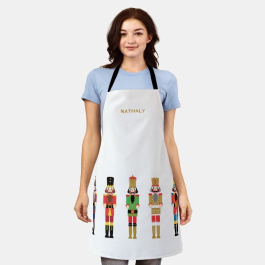 TABLIER COULEUR D'EAU NOËL NUTCRACKERS (Porté)