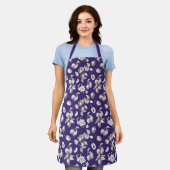 Tablier Couleur et fleurs de la prune (Porté)