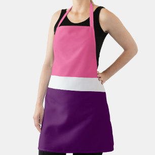Tablier Couleur rose blanche violet bleu clair design bloc